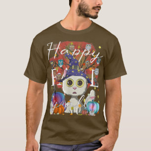 Camiseta Feliz otoño a la calabaza de gato de bruja gracios