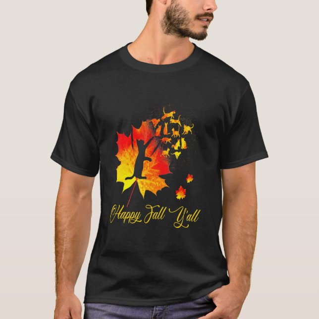Camiseta Feliz otoño a las mejores ideas para Halloween-Cat (Anverso)