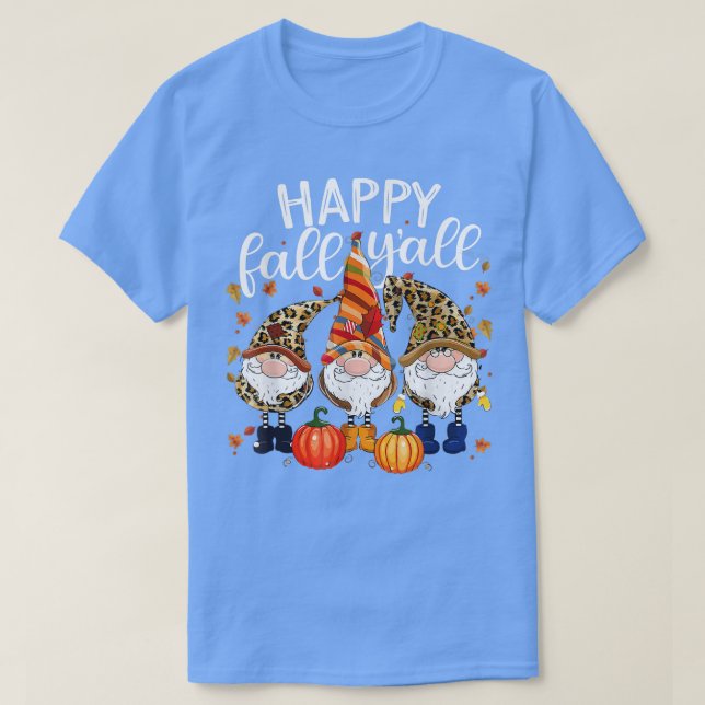 Camiseta Feliz otoño a todos los gnomos de calabaza otoño g (Diseño del anverso)