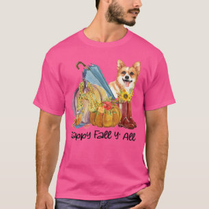 Camiseta Feliz otoño a todos los perros Corgi Mamá Calabaza