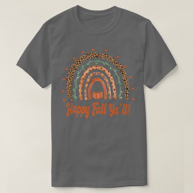 Camiseta Feliz otoño, arcoiris otoño - salto (Diseño del anverso)