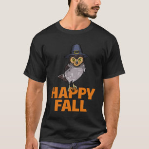Camiseta Feliz otoño Búhos Cabeza Calabaza Mujeres Gran Búh