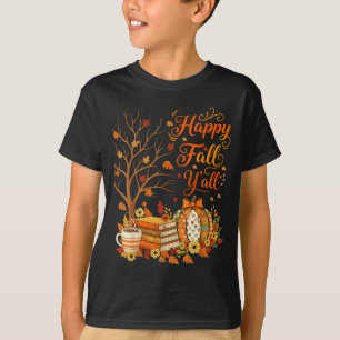 Camiseta Feliz Otoño Para Todos Floral Calabaza Café de Oto