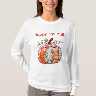 Camiseta Feliz Otoño Para Todos Parche de Bordado de Calaba