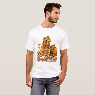 Camiseta Feliz Otoño para Todos Perro de Oro Calabaza Cosec