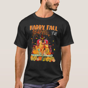 Camiseta Feliz Otoño Perro Pastor Alemán En Calabaza De Cam