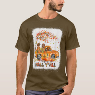 Camiseta Feliz otoño todos Dachshund Riding Truck Pumpkin A