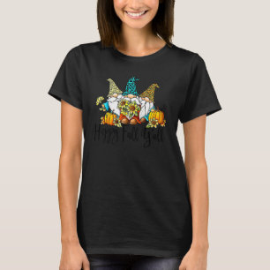 Camiseta Feliz Otoño Todos Gnome Leopardo Calabaza  Gno Oto