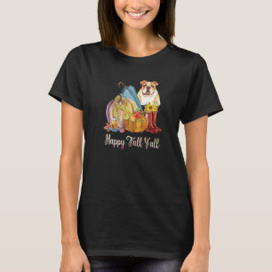 Camiseta Feliz otoño, todos los Bulldoges Perro Mamá Calaba