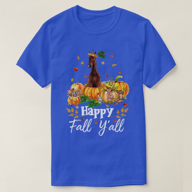 Camiseta Feliz otoño todos los caballos de acción de gracia (Diseño del anverso)