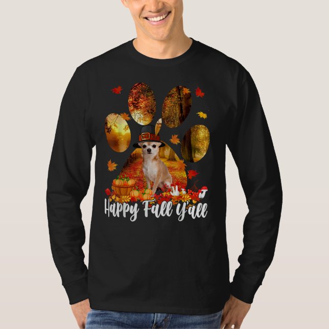 Camiseta Feliz otoño y el día de Acción de Gracias Peregrin (Anverso)