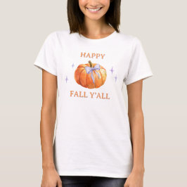 Camiseta Feliz otoño y la fiesta de las mujeres con calabaz
