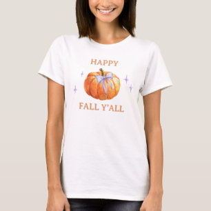 Camiseta Feliz otoño y la fiesta de las mujeres con calabaz