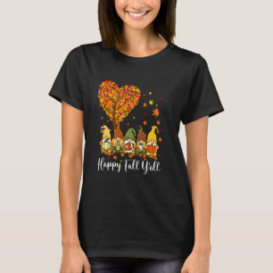 Camiseta Feliz otoño y todos los gannome Leopard Pumpkin Fu