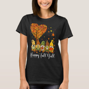 Camiseta Feliz otoño y todos los gannome Leopard Pumpkin Fu