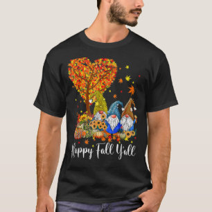 Camiseta Feliz otoño y todos los gannome Leopard Pumpkin Fu
