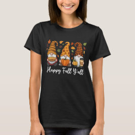 Camiseta Feliz otoño y todos los Gnome Calabaza otoño Acció