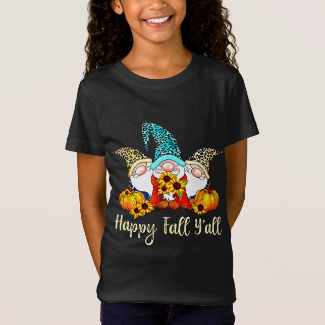 Camiseta Feliz otoño y todos los gnomos Calabaza de Otoño G (Anverso)