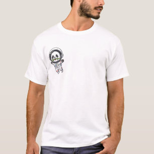 Camiseta Feliz panda astronauta flotando en traje espacial