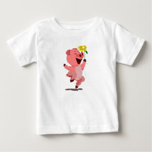 Camiseta feliz para bebé de cerdo
