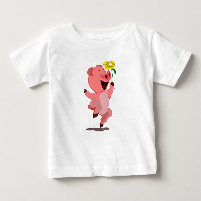 Camiseta feliz para bebé de cerdo (Anverso)