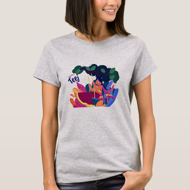 Camiseta feliz para mujer (Anverso)