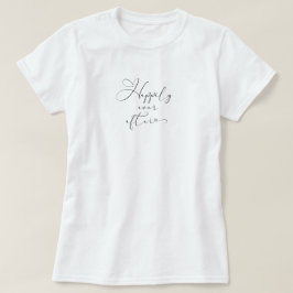 Camiseta Feliz Para Siempre Tipografía Negra Novia Boda