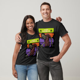 Camiseta Feliz pareja familiar de Halloween coincidiendo co