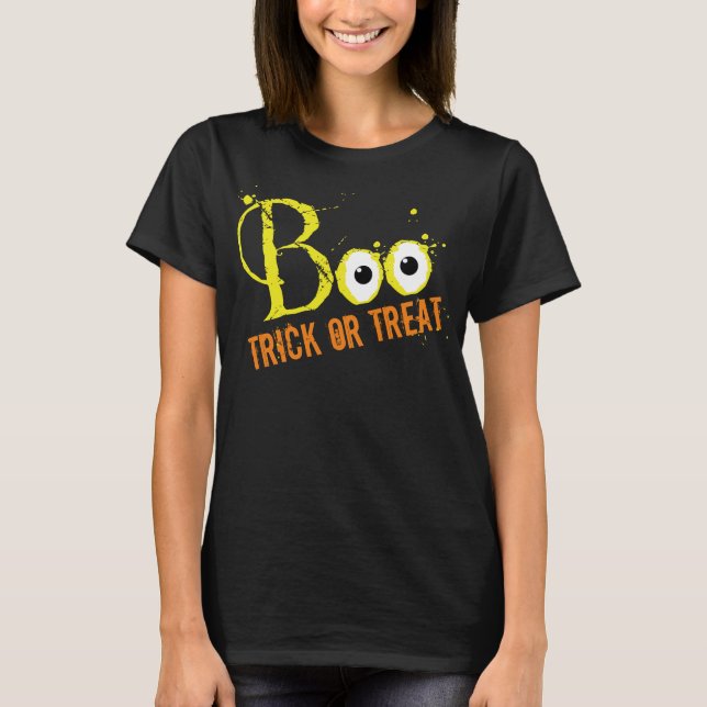 Camiseta Feliz partido de halloween con truco o truco para  (Anverso)