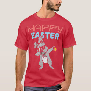 Camiseta Feliz partido de video de Pascua con conejo de Pas