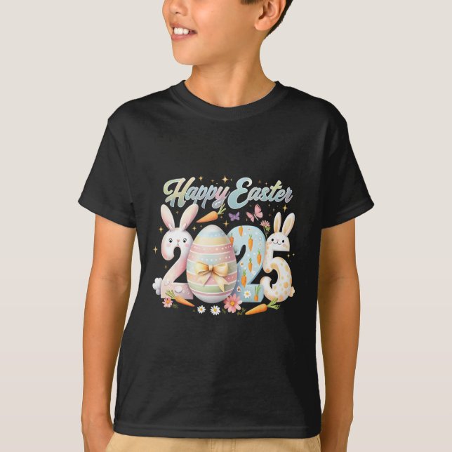 Camiseta Feliz Pascua 2025 Conejo Conejo Conejo Conejo Face (Anverso)