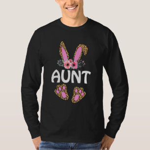 Camiseta Feliz Pascua a la tía de Floral Leopardo