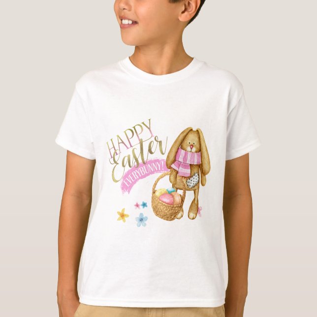 Camiseta Feliz Pascua a todos los conejitos ID640 (Anverso)