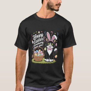 Camiseta Feliz Pascua Algún conejito te ama Gato lindo Cone