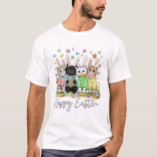 Camiseta Feliz Pascua Amante del Gato Bonito Conejo Día de