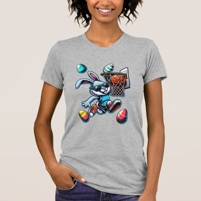 Camiseta Feliz Pascua Baloncesto Chicos Conejo De Pascua Di (Anverso)