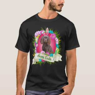 Camiseta Feliz Pascua Boykin Spaniel con huevos de pera con