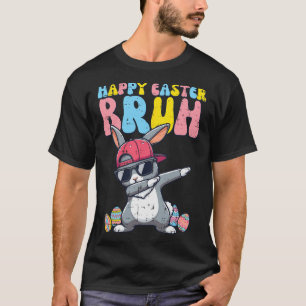 Camiseta Feliz Pascua Bruh Conejo Dab Conejo Baile Niños