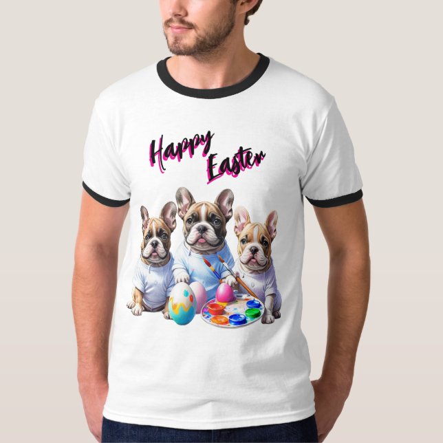 Camiseta Feliz Pascua Bulldog Francés (Anverso)