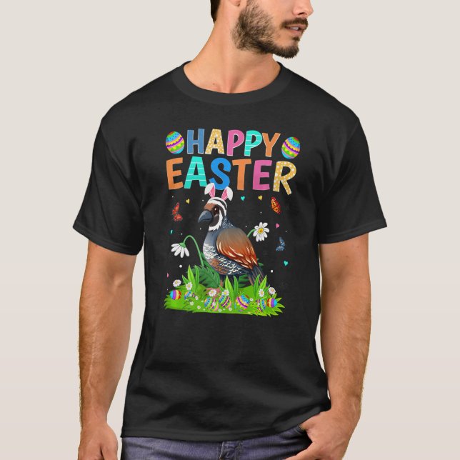 Camiseta Feliz Pascua Bunny Egy Funny Quail Bird Easter Sun (Anverso)