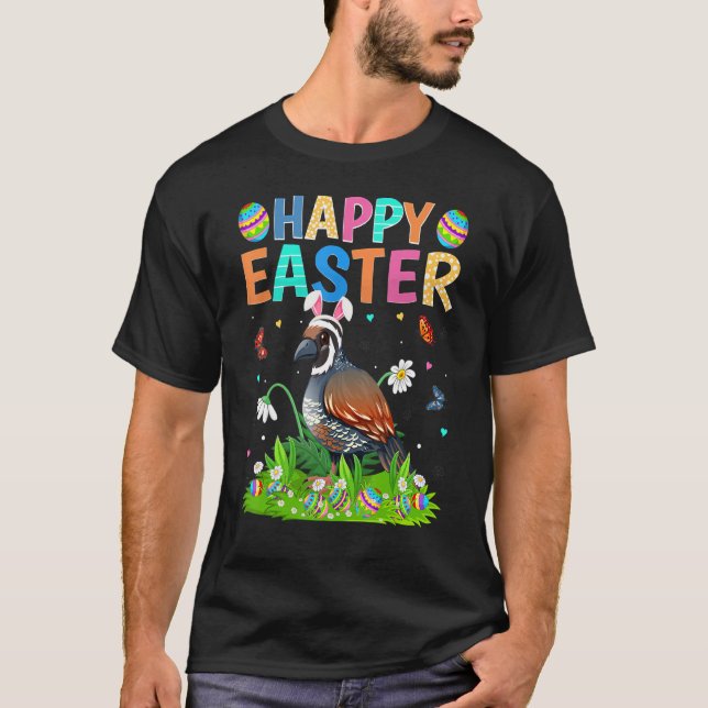 Camiseta Feliz Pascua Bunny Egy Funny Quail Bird Easter Sun (Anverso)