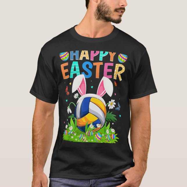 Camiseta Feliz Pascua Bunny Egy Funny Volleyball Easter Sun (Anverso)