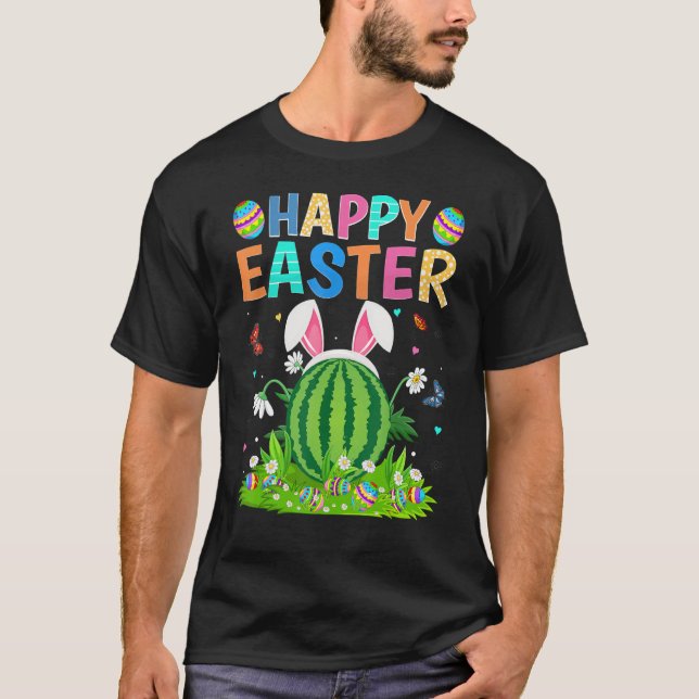Camiseta Feliz Pascua Bunny Egy Funny Watermelon Easter Sun (Anverso)