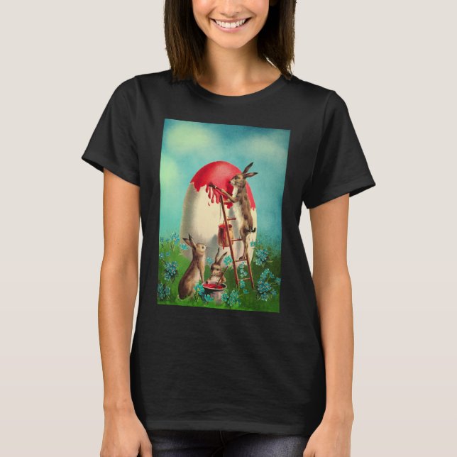 Camiseta Feliz Pascua Bunny Pastel Primavera Huevos Conejos (Anverso)