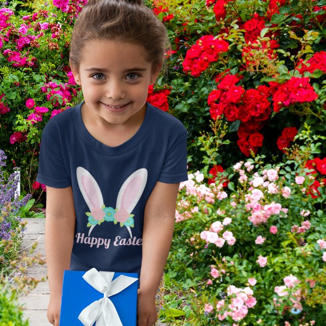 Camiseta Feliz Pascua, Chicas de Años Conejitos Rosa (Subido por el creador)