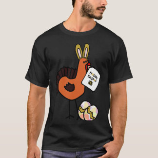 Camiseta Feliz Pascua con las orejas de los conejitos en la