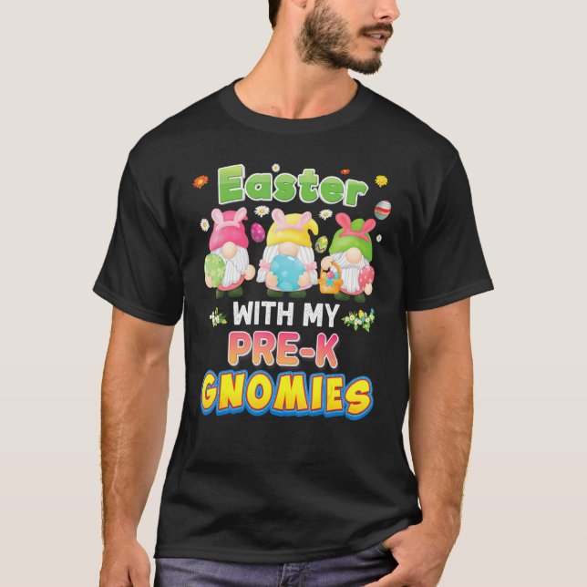 Camiseta Feliz Pascua Con Mis Gnomies De Precios De K Gnome (Anverso)