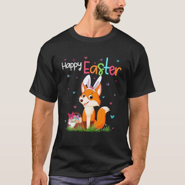 Camiseta Feliz Pascua, conejito Fox Cute Easter Fox Lover (Anverso)