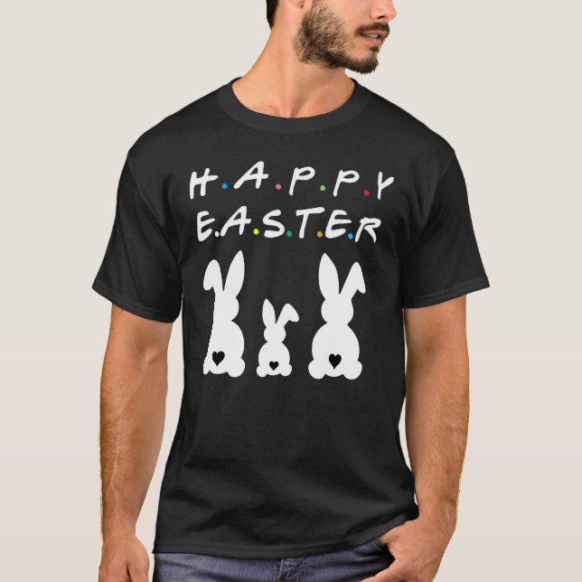 Camiseta Feliz Pascua Conejo Conejo Corazón Cola Graciosa C (Anverso)