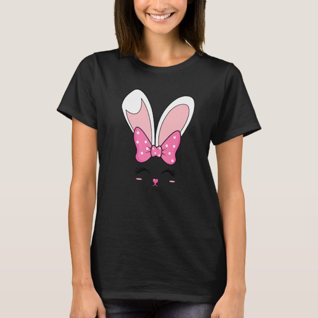 Camiseta Feliz Pascua Conejo Conejo Dormido Face Chicas Muj (Anverso)